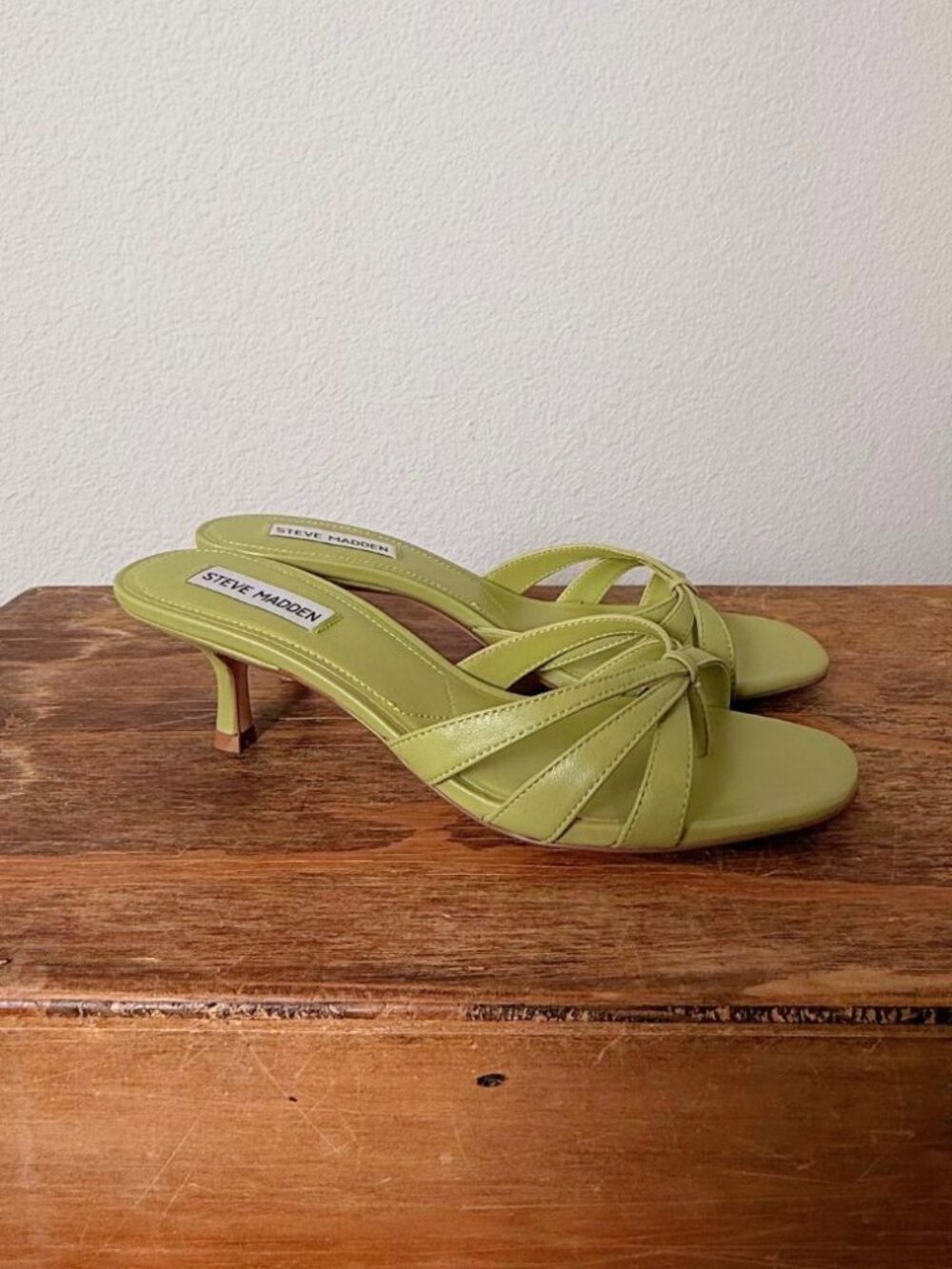 Steve Madden Sandals - Kitten Heels Sage Green 8.5